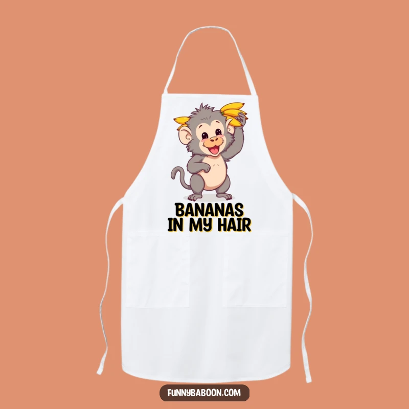 Funny Kawaii Baboon Banana Apron: Hilarious Primate Kitchen Wear for Fun Gifts