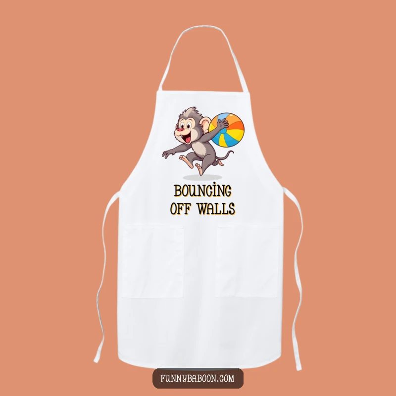Funny Kawaii Baboon Leaping Apron: Hilarious Primate Kitchen Wear for Fun Gifts