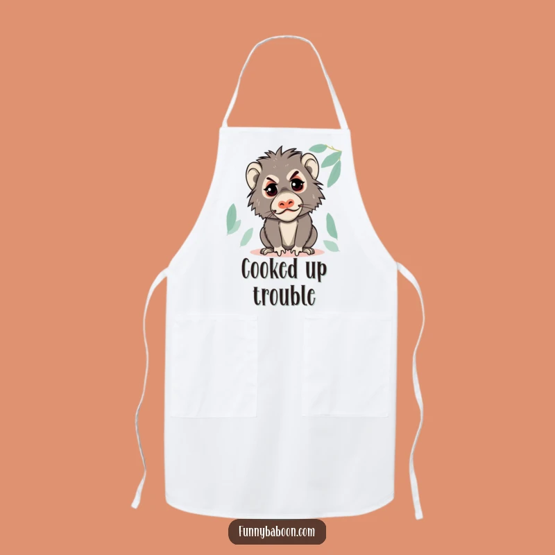 Funny Kawaii Baboon Face Apron: Hilarious Primate Kitchen Wear for Fun Gifts