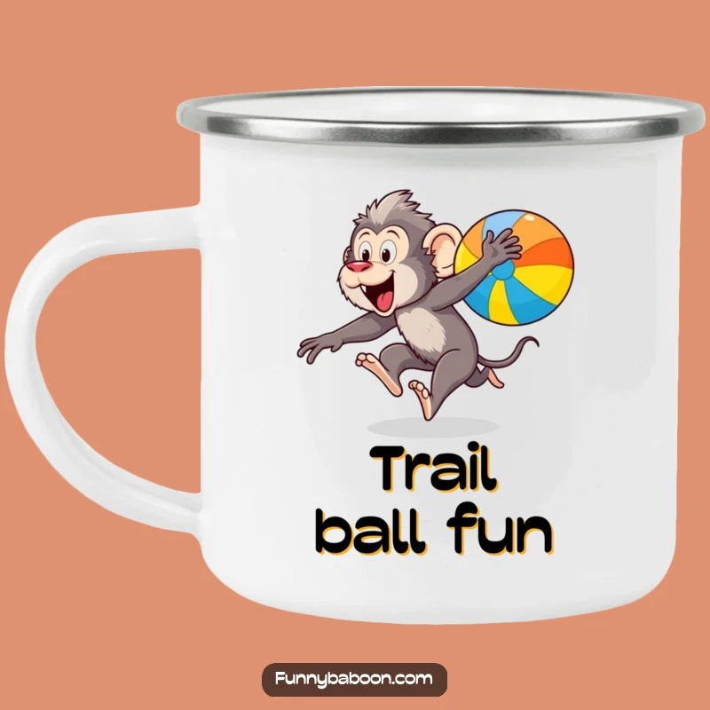 Funny Kawaii Baboon Leaping Camping Mug: Hilarious Primate Drinkware for Gifts