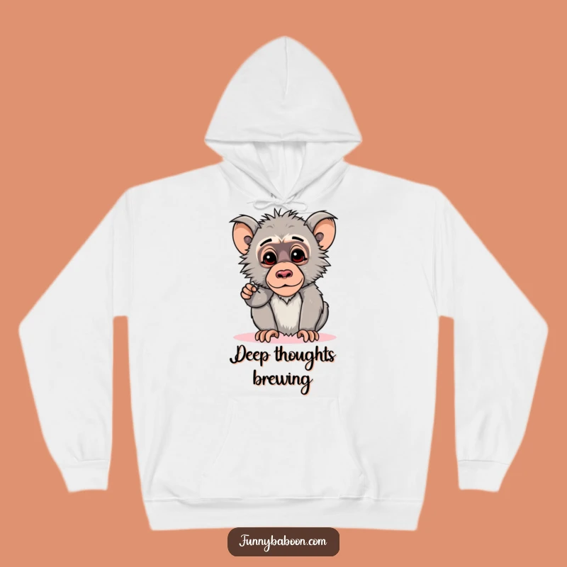 Funny Kawaii Baboon Pose Hoodie: Cozy Primate Apparel for a Hilarious Gift