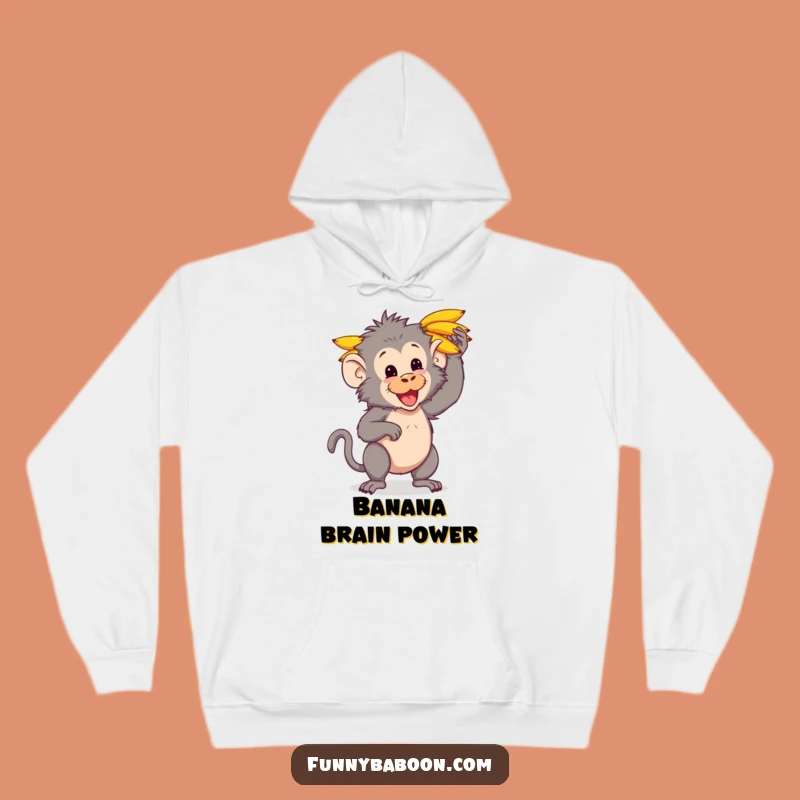 Funny Kawaii Baboon Banana Hoodie: Cozy Primate Apparel for a Hilarious Gift